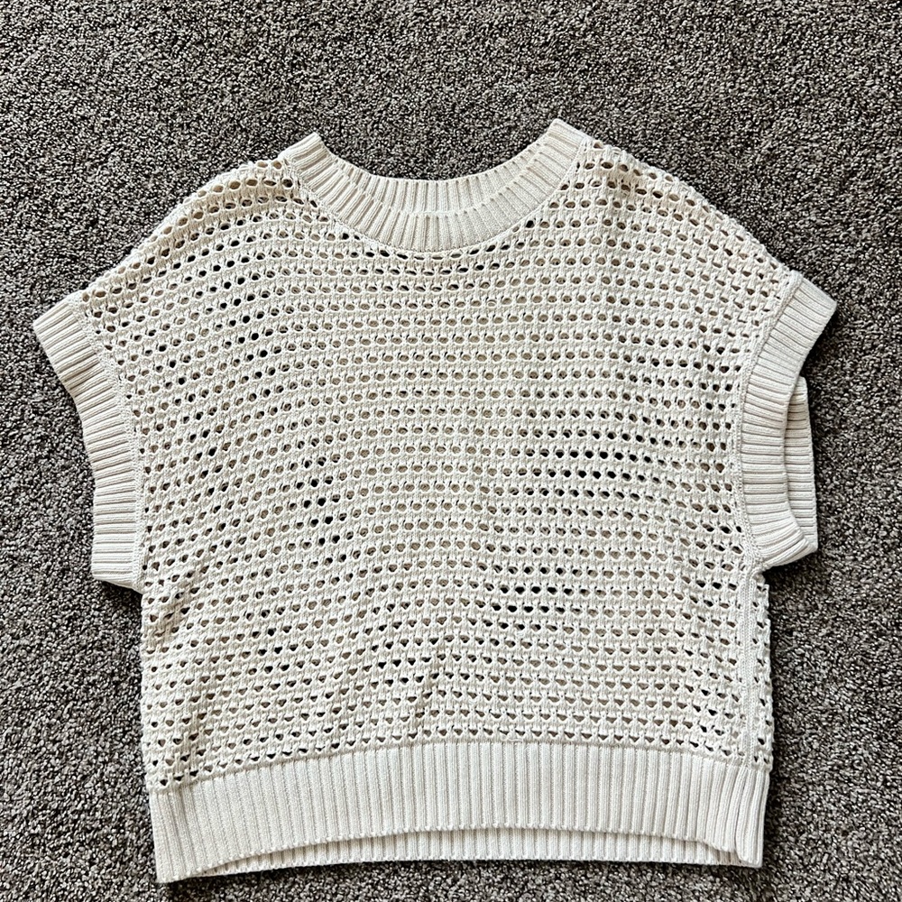 Varley Cream Knit Sweater